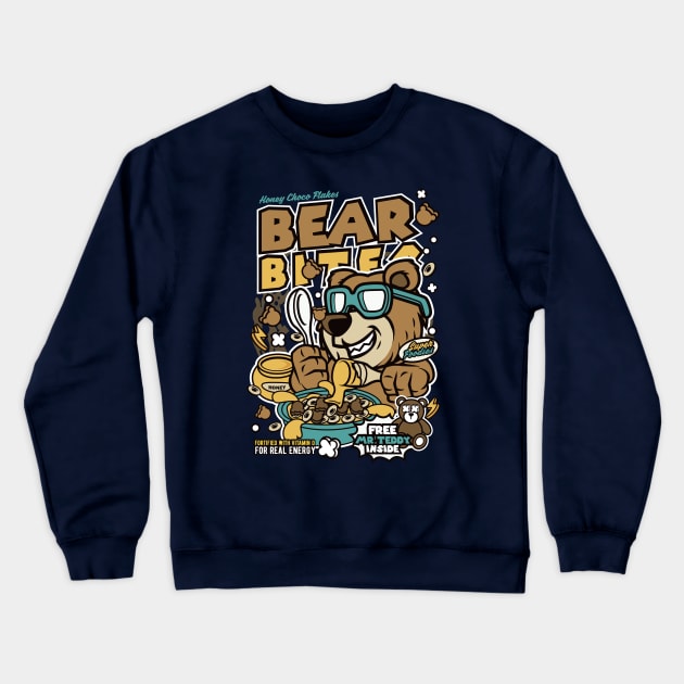 Retro Cereal Box Bear Bites // Junk Food Nostalgia // Cereal Lover Crewneck Sweatshirt by Now Boarding